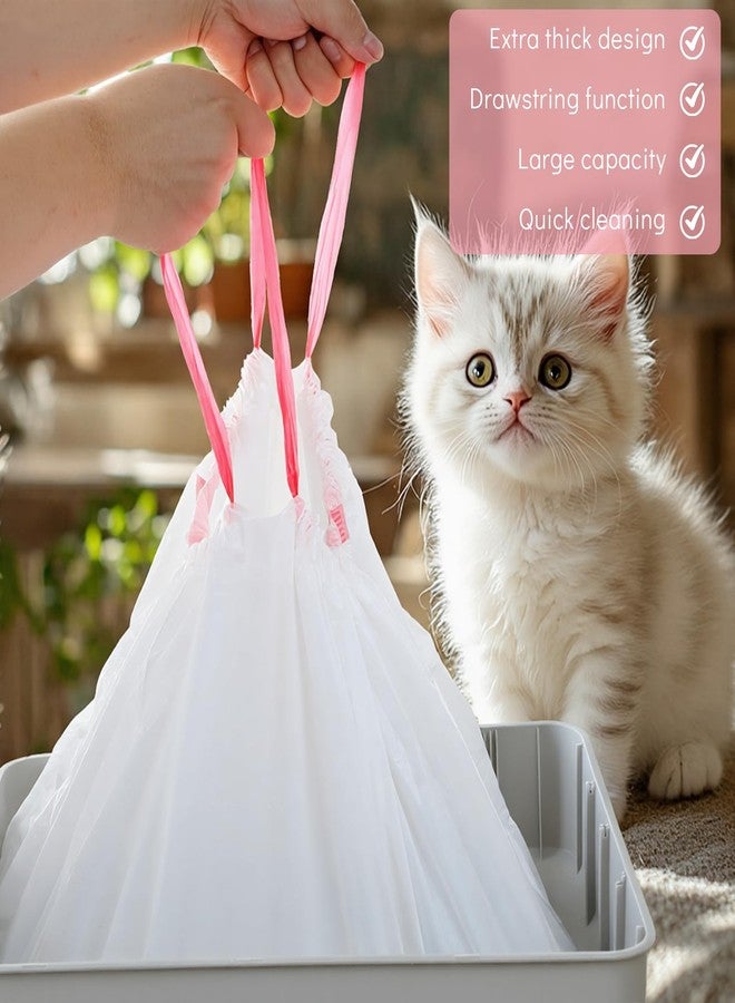 BOHUIZ 60 Count Litter Box Liners, Jumbo 36 x 18 Inches Drawstring Cat Litter Bags for Standard Litter Box, Jumbo Extra Thick Leak Proof Disposable Litter Bags Box Liners for Cat Pet Waste Litter Box - Image 4
